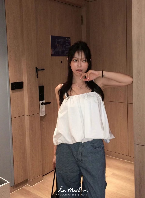 細肩平口傘狀背心